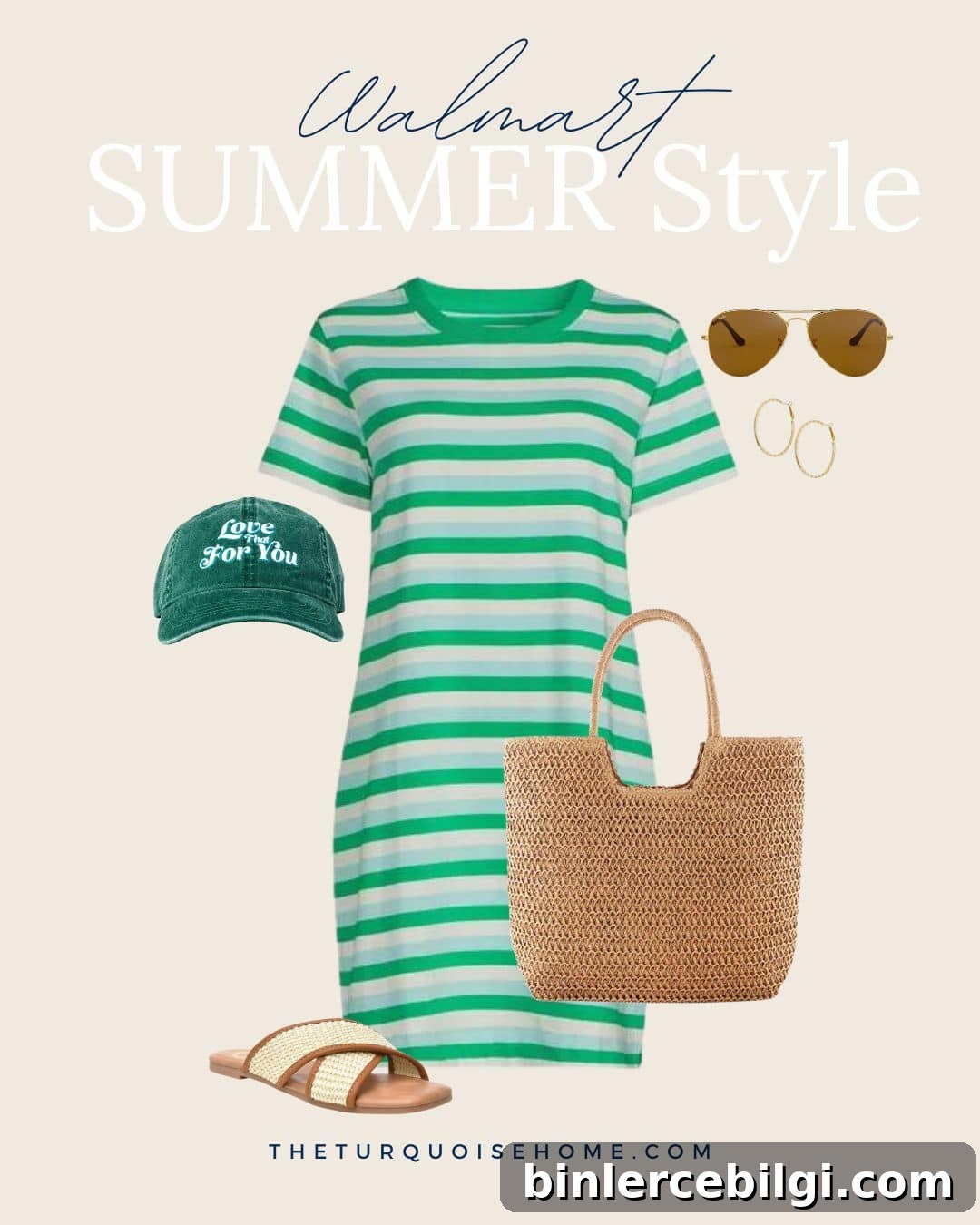 Striped summer dress fashion from Walmart