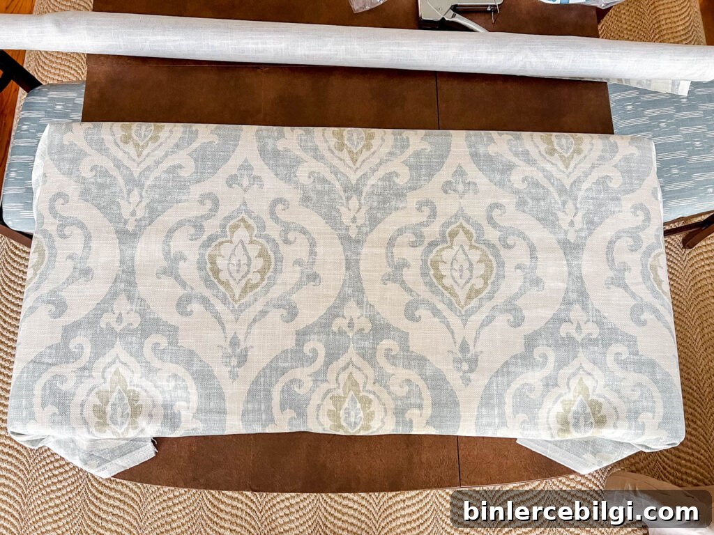 Center the fabric when making a cornice board