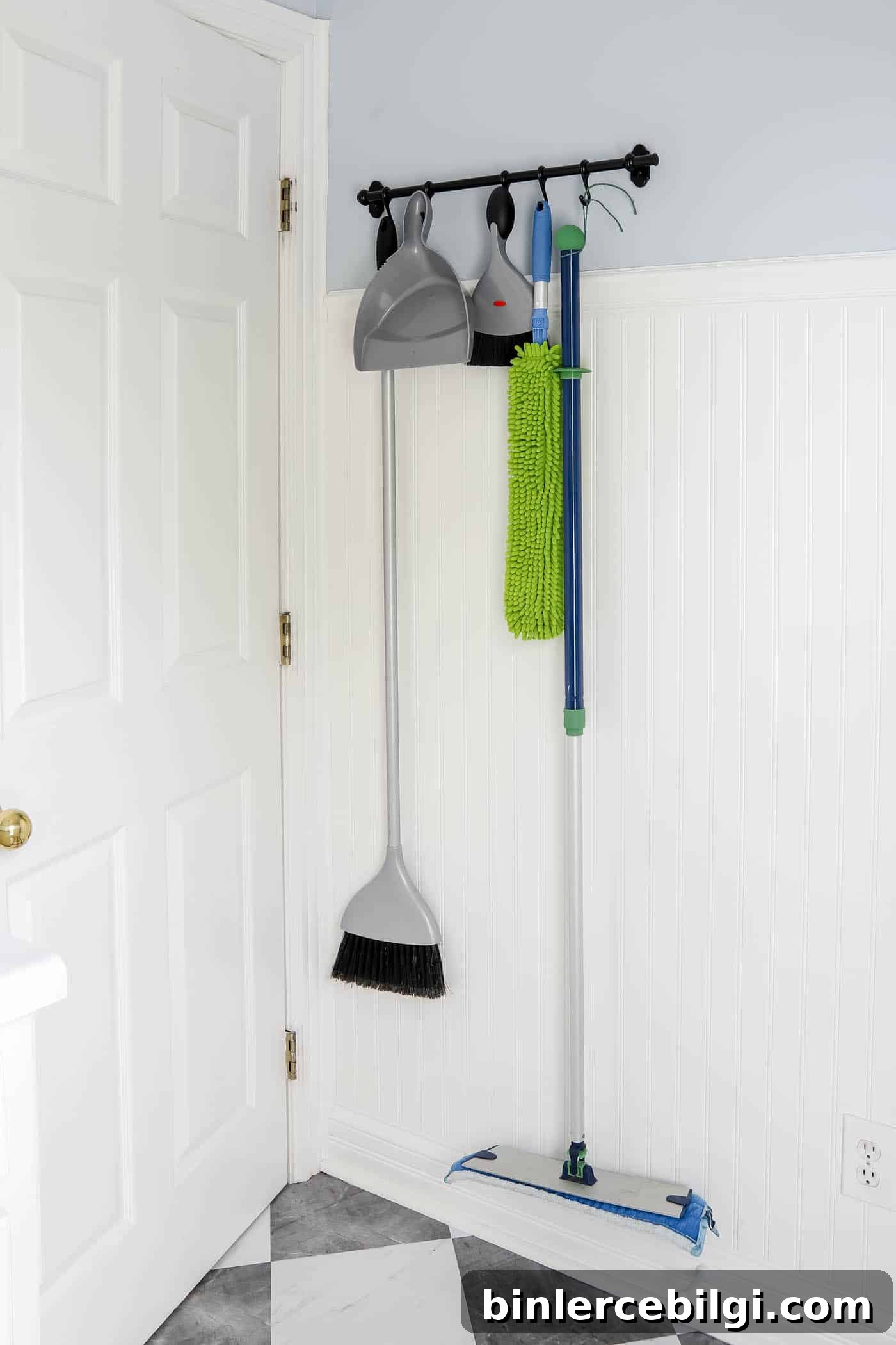 16 Affordable Laundry Room Ideas 14 Hide tools behind the door with hooks