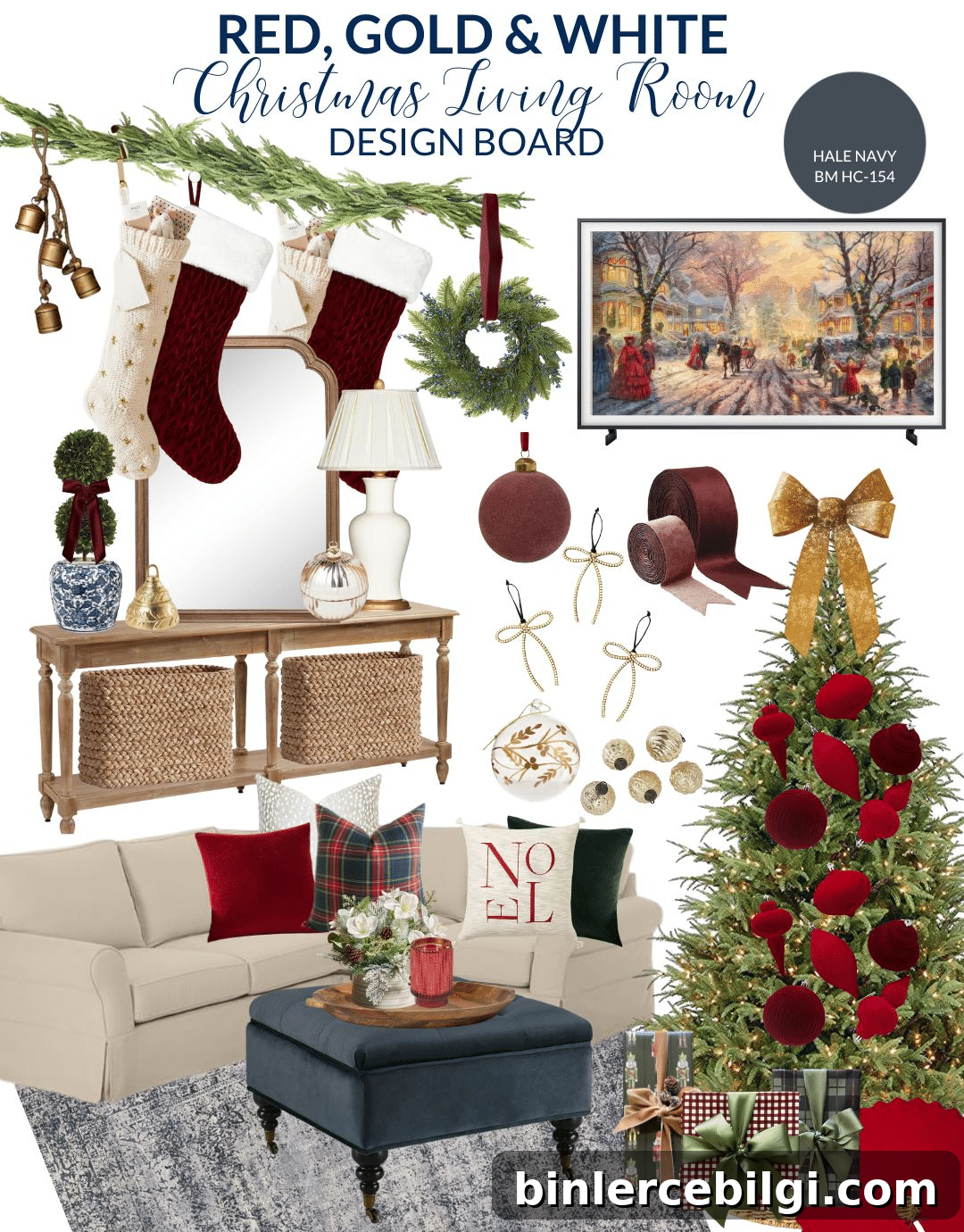 Red Christmas Decor Design Plan