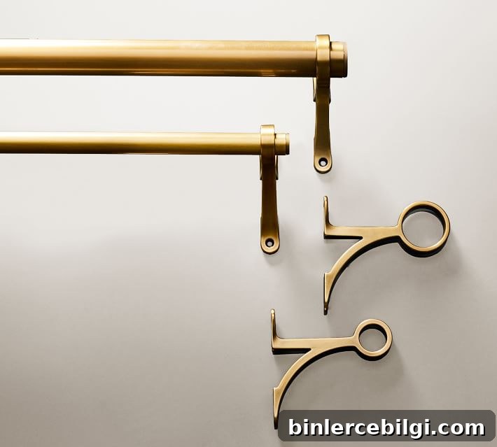 Brass Curtain Rod Wall Bracket