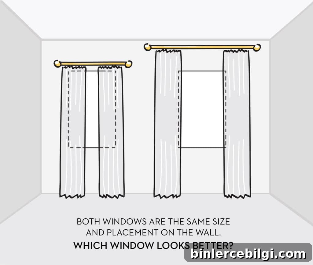 How to hang curtains high and wide