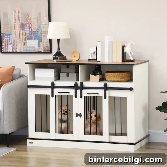 Bullwell Dog Crate Furniture for Large Dogs or Double Dog Kennel