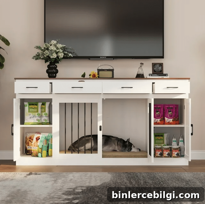 Large Wooden Dog Crate Kennel Furniture