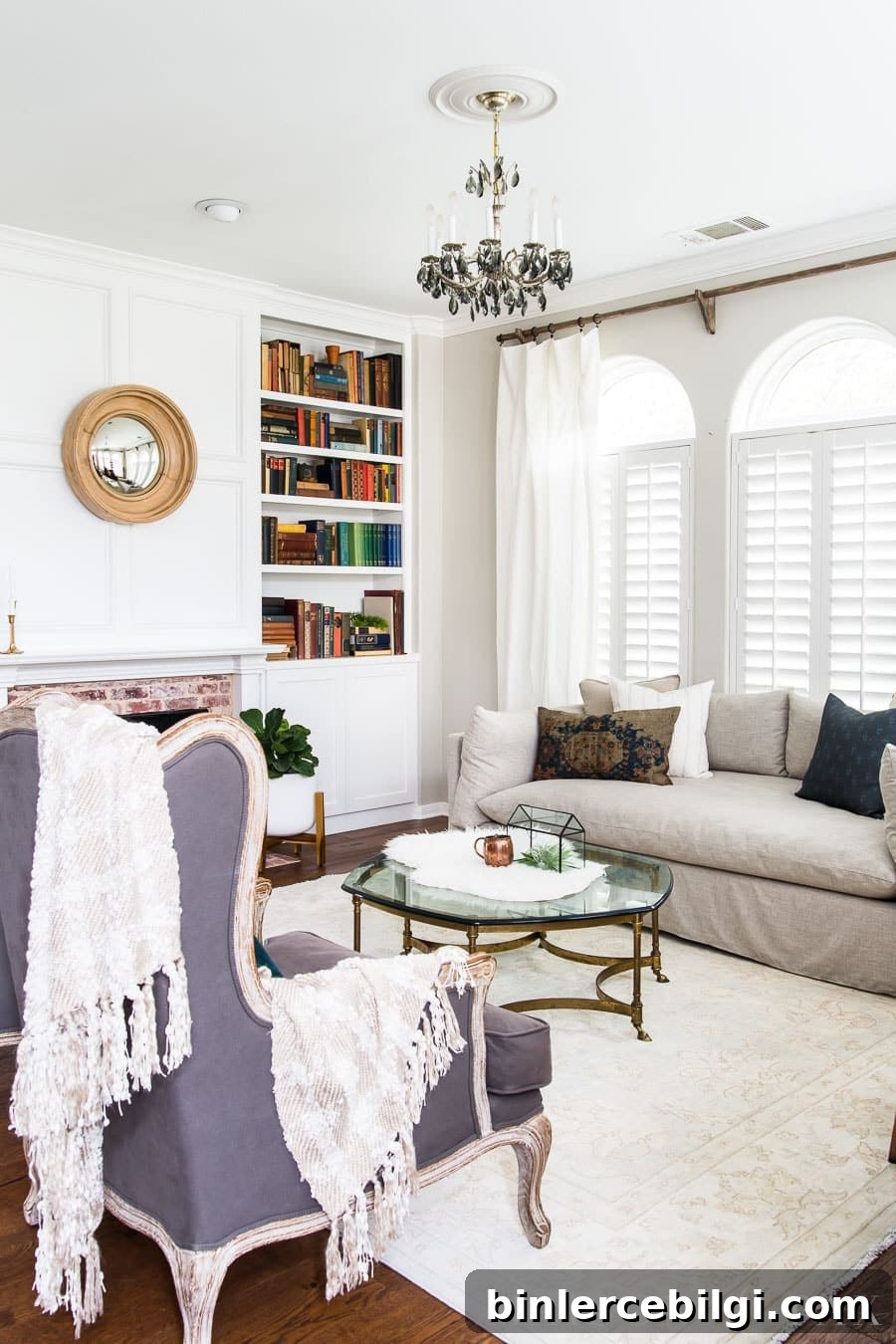 Neutral living room with Extra White trim and Agreeable Gray walls
