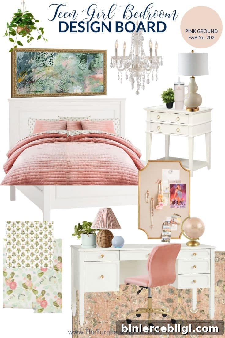 teen girl bedroom design board