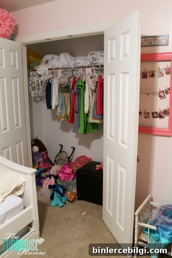 Organizing: Miss A's New Closet System | TheTurquoiseHome.com