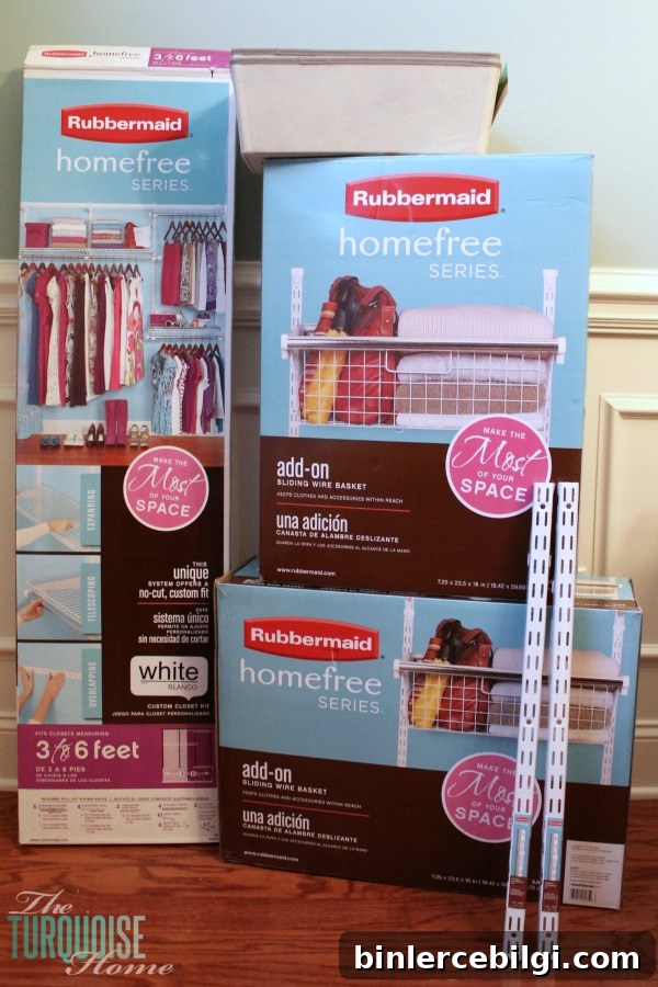 Rubbermaid HomeFree Closet System | TheTurquoiseHome.com