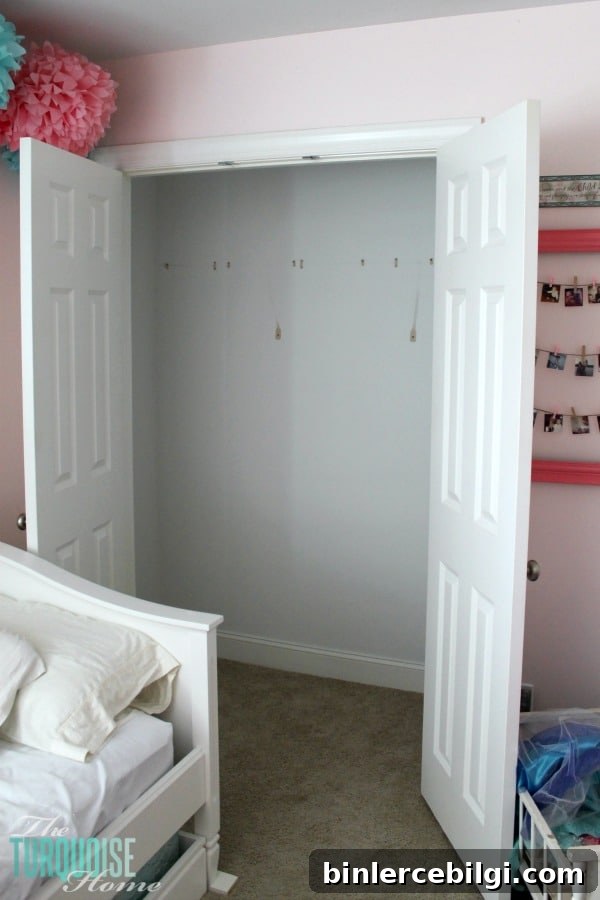 Organizing: Miss A's New Closet System | TheTurquoiseHome.com