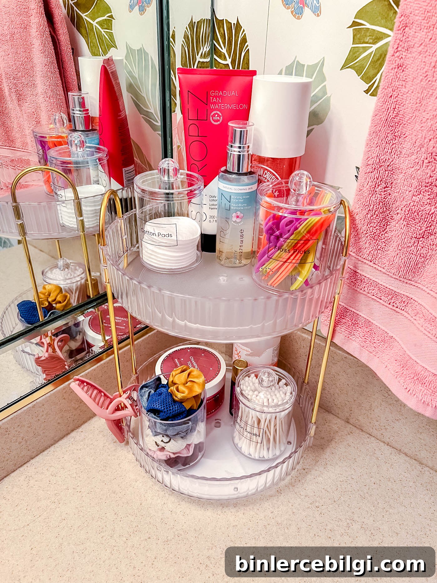 Rotating cosmetics storage idea.