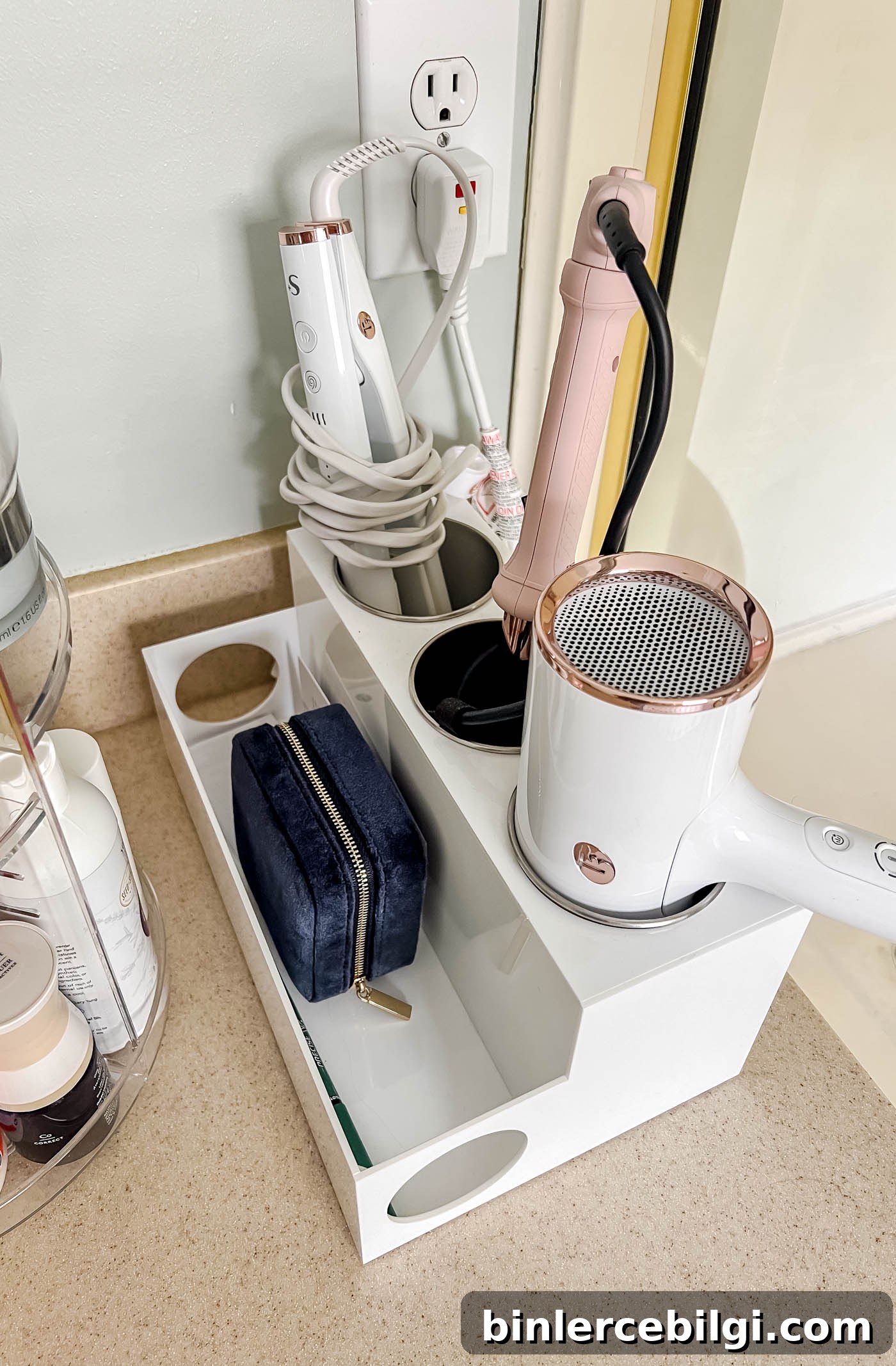counter-top hair tool organizer 
