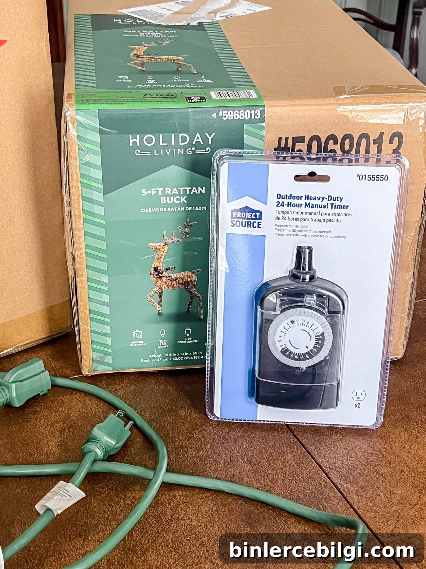 light up rattan buck deer  with a outdoor rated timer and extension cord.