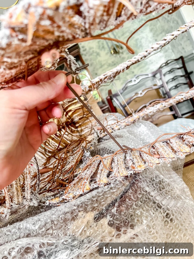 assembling the outdoor holiday decor