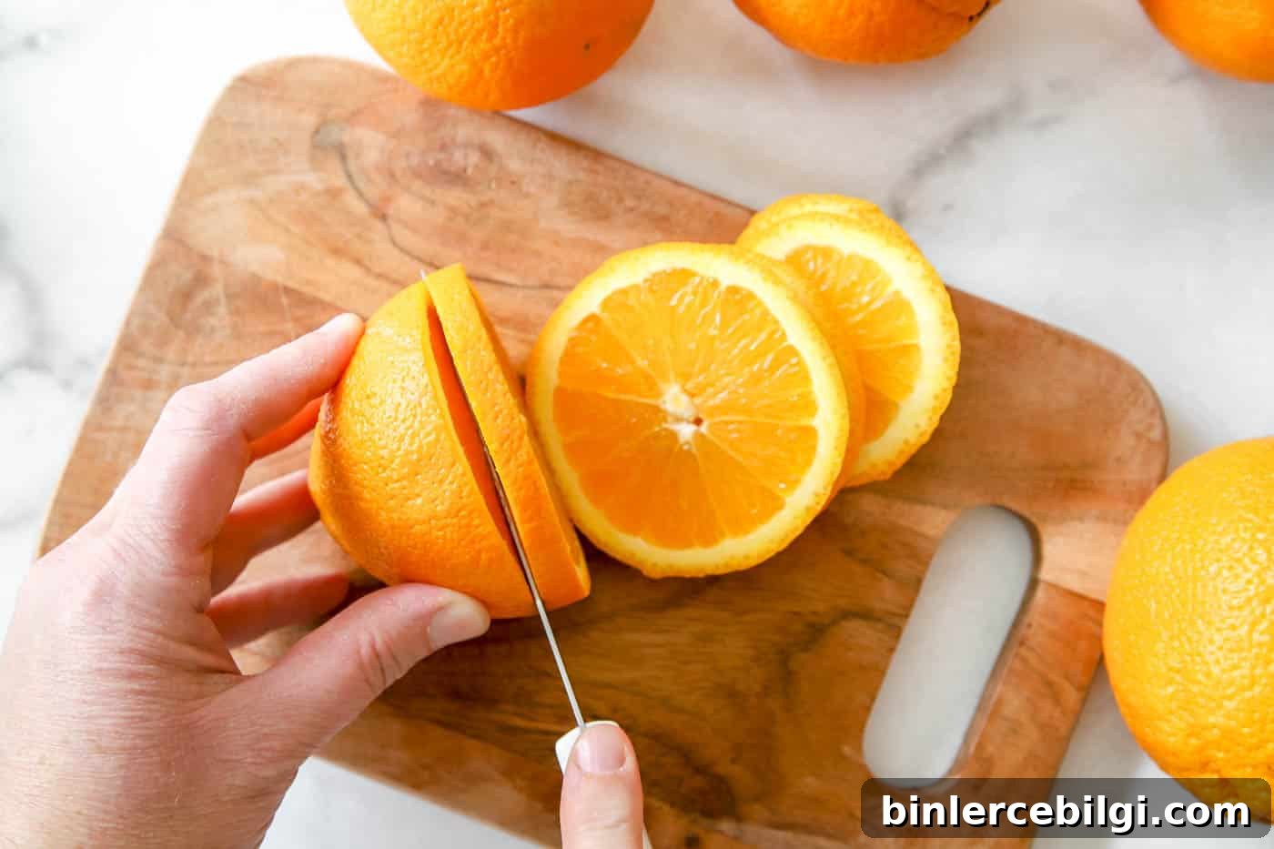 slice oranges thin for dried orange slices