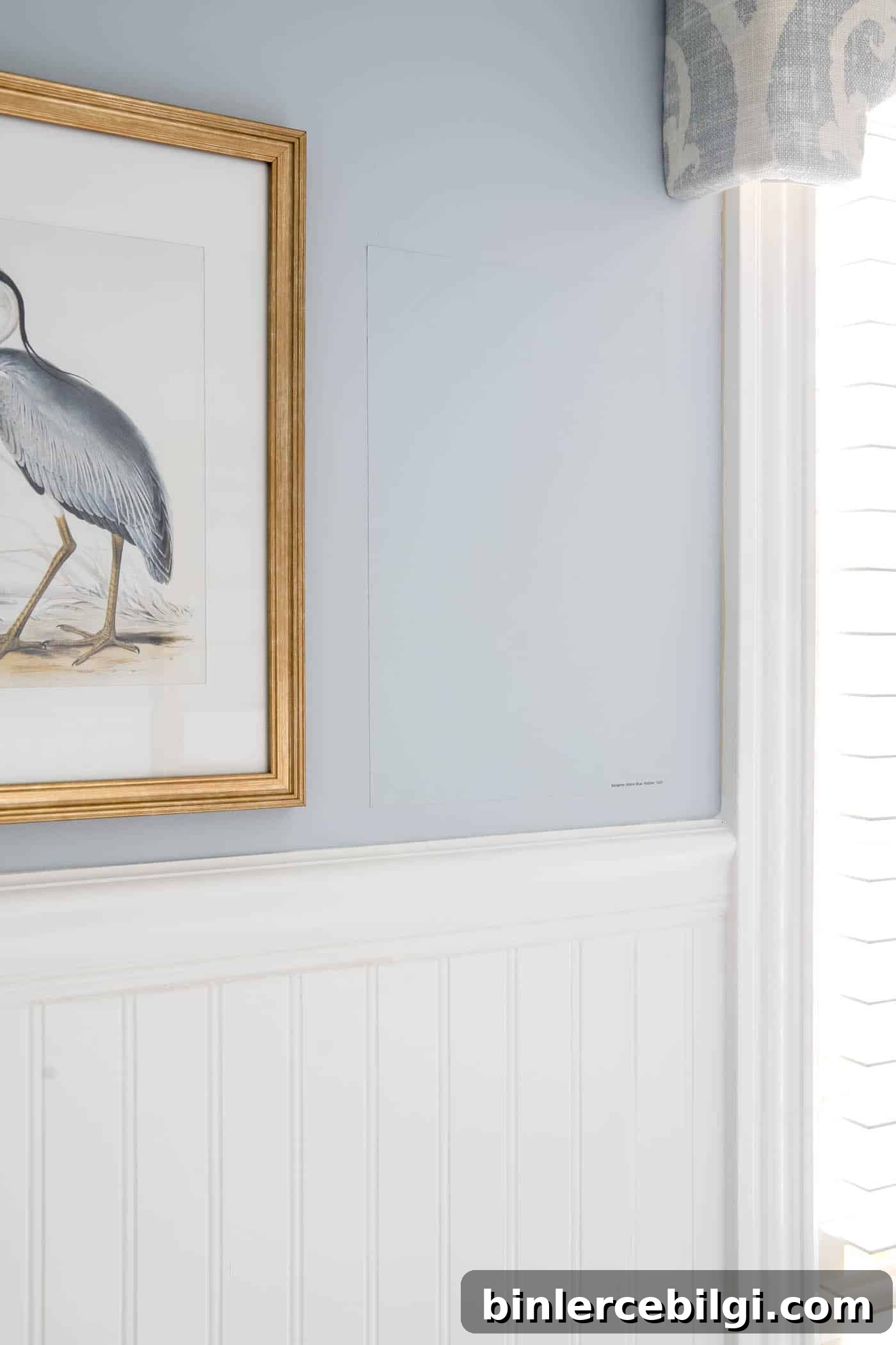 The paint sample swatch blends into the paint color on the wall - a perfect match!