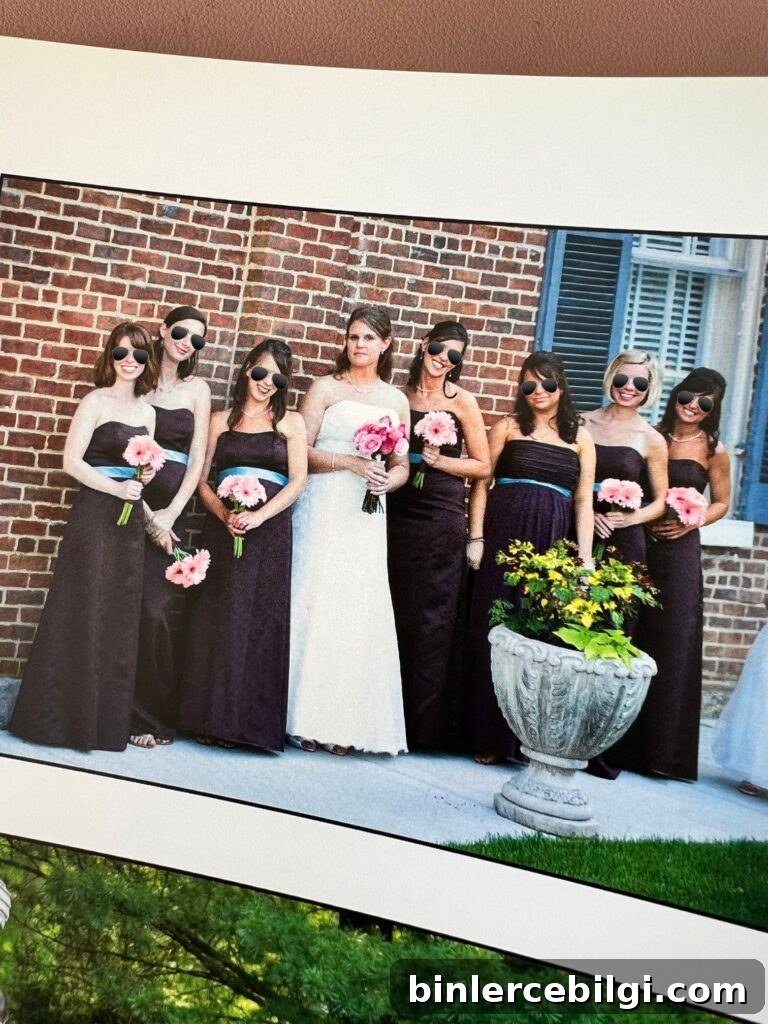 brown and blue bridesmaids dresses