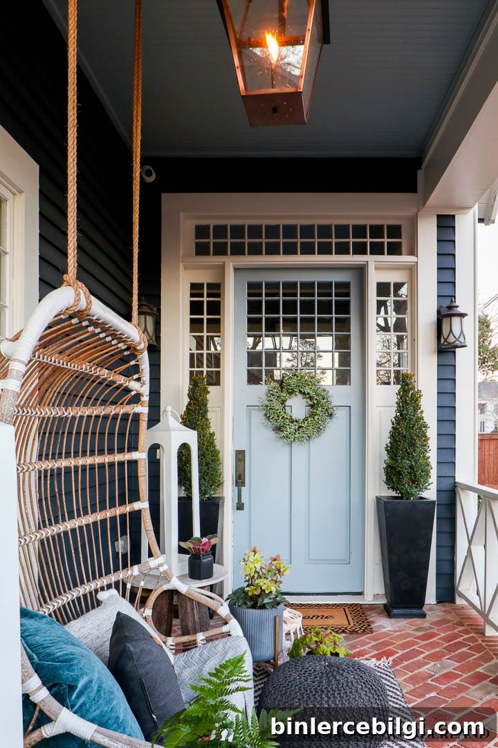 spring front porch with swing