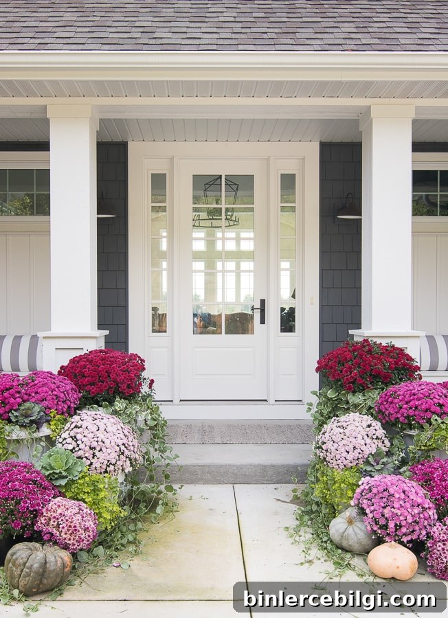 Burgundy and Pink Fall Porch
