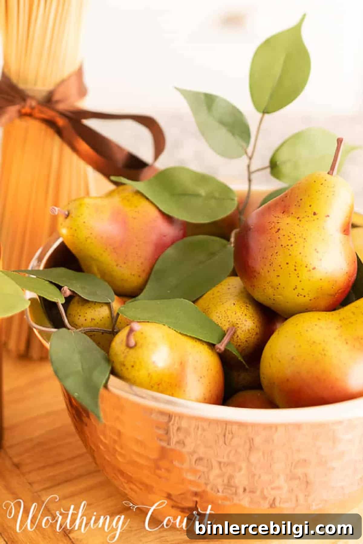 pears in a bowl for fall