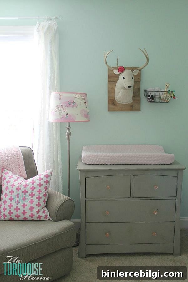 Refinish Wood Furniture: Step-by-Step DIY Guide 5 All of the pretty pink and turquoise touches with a woodland theme make a sweet retreat for any little girl.