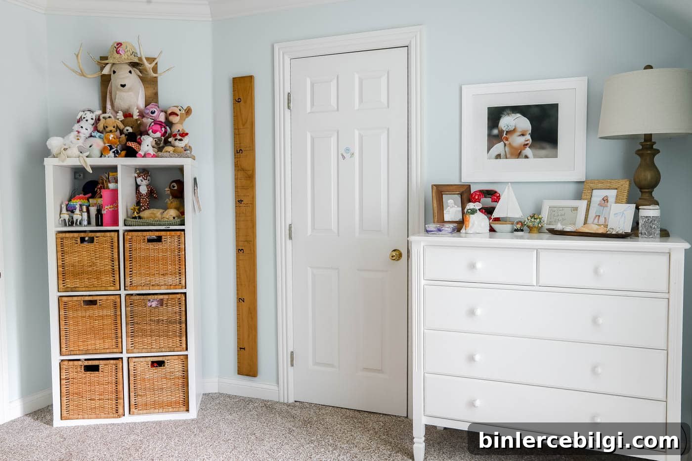 IKEA toy cabinet and Pottery Barn wide dresser.