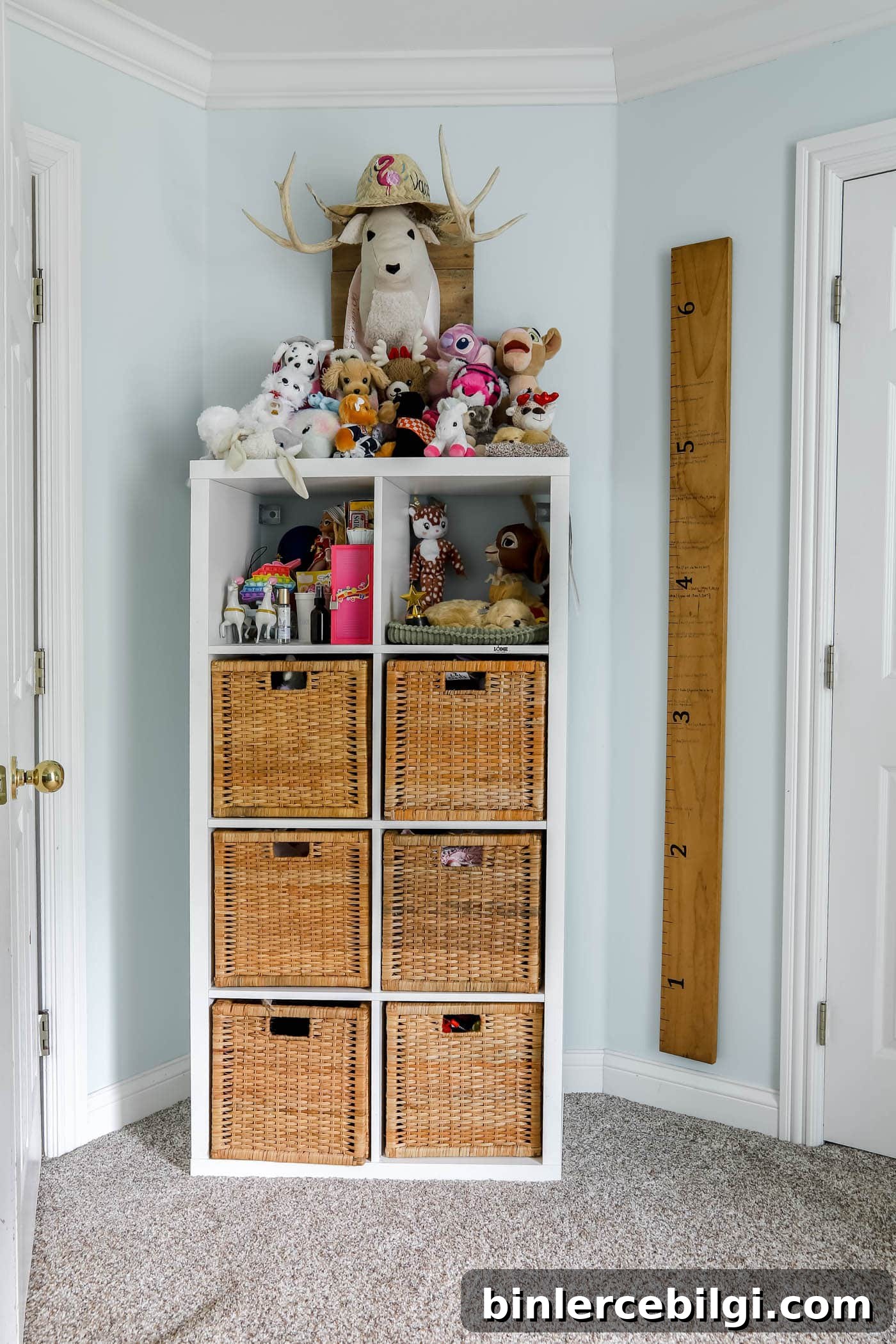 toy storage from an IKEA storage unit.