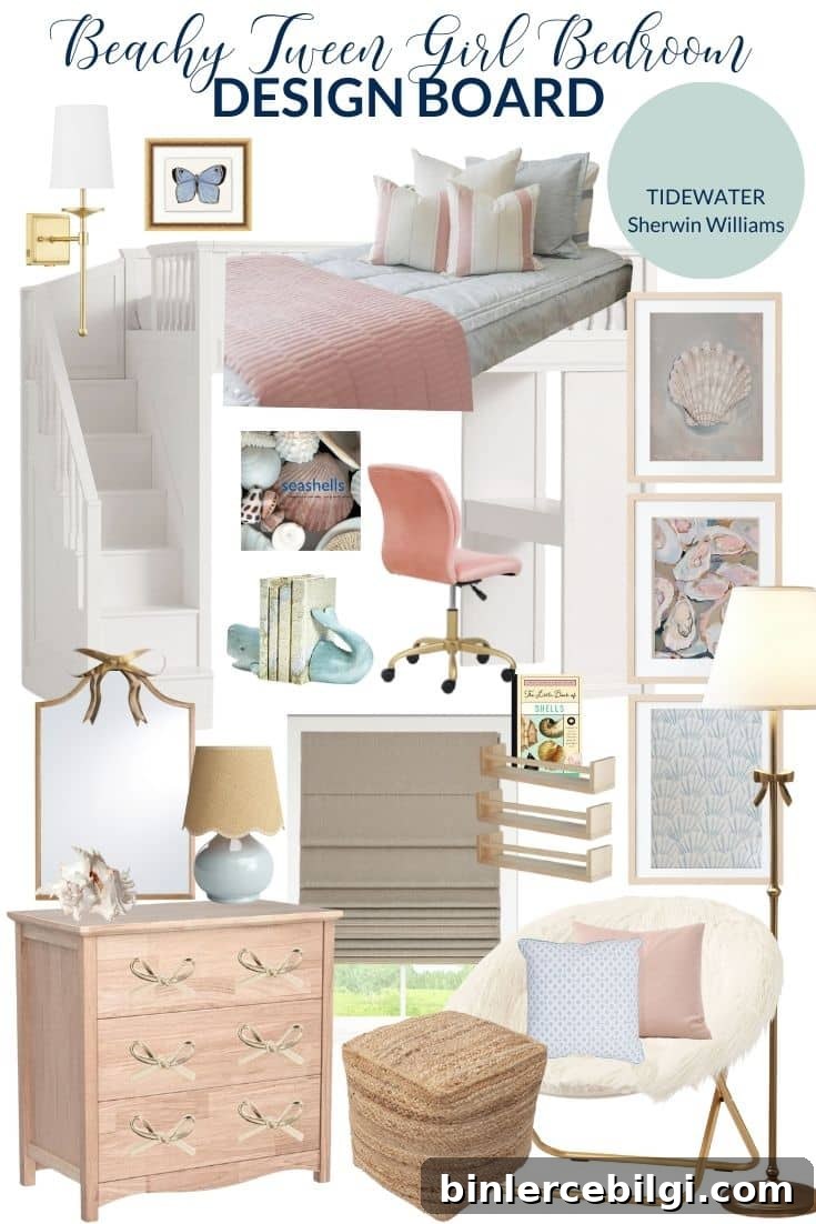 beauty tween girl bedroom design board