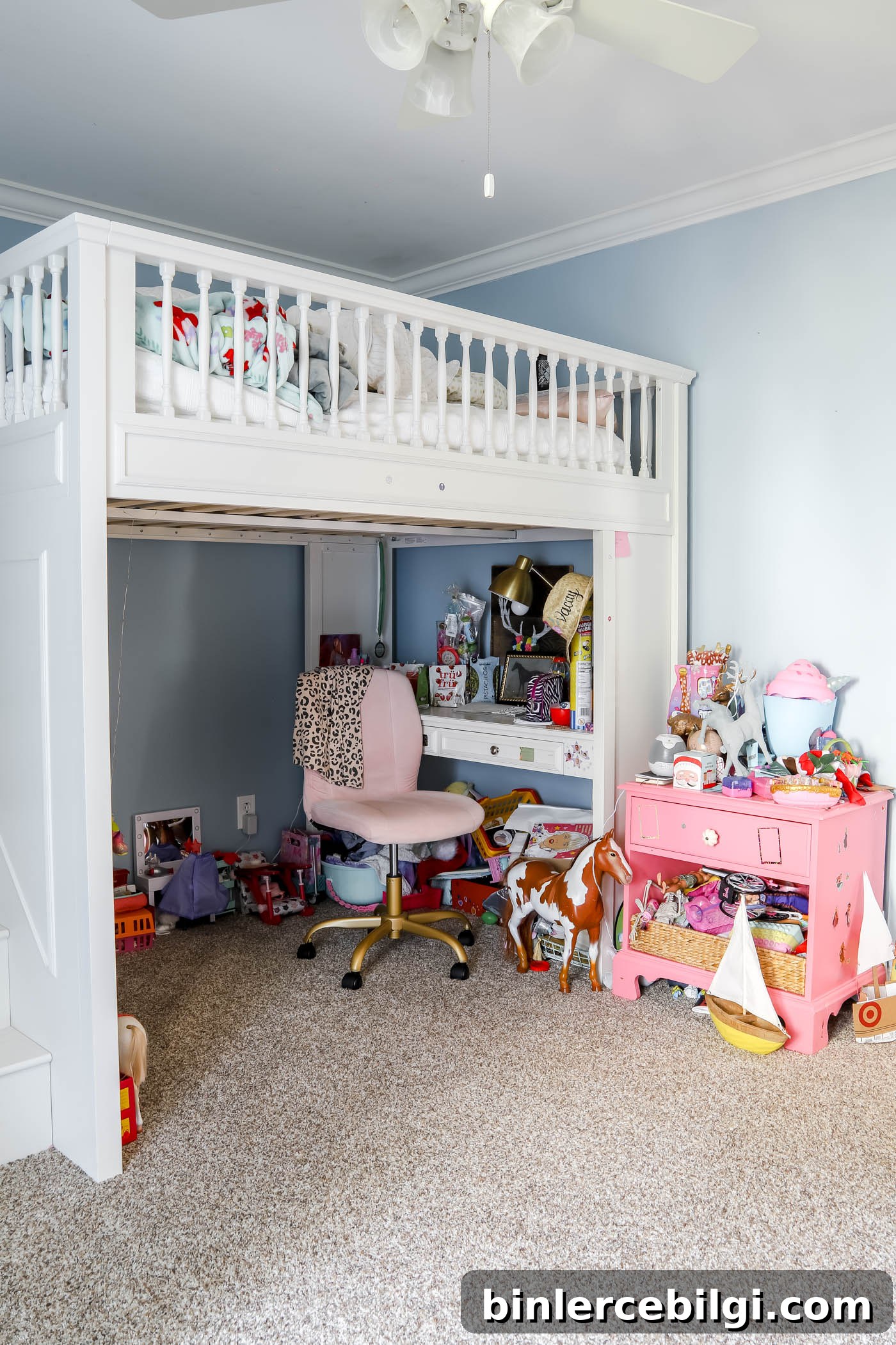 messy loft bed