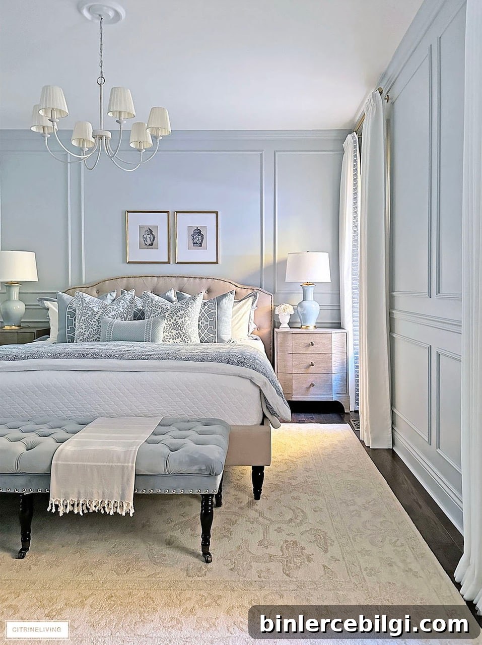 European inspired bedroom