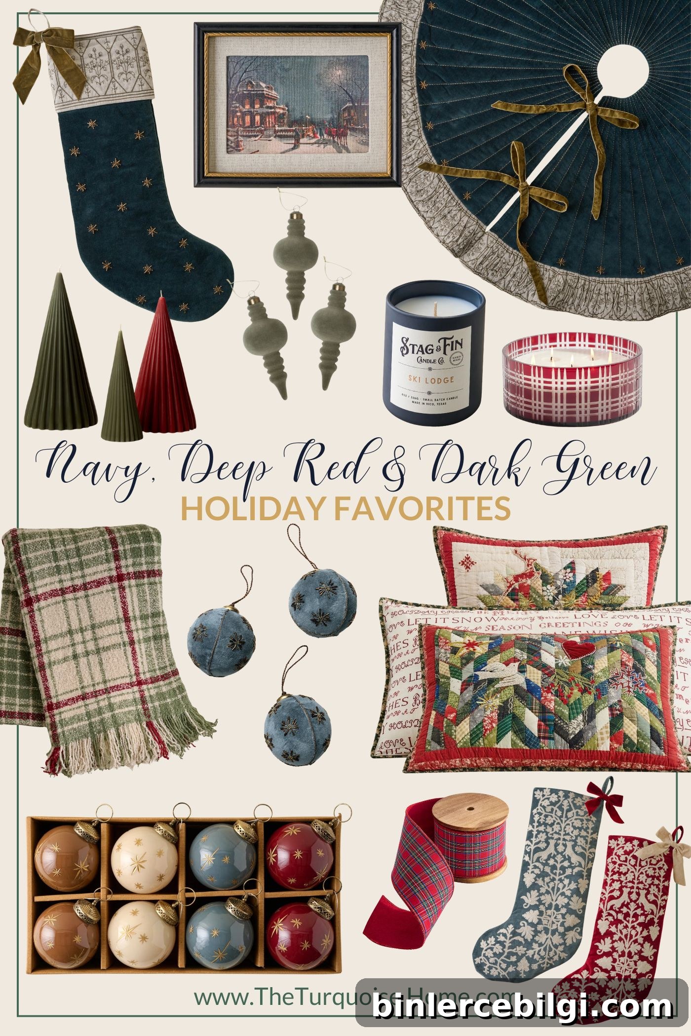 2025 Christmas Decor Trends to Watch 5 Navy, Deep Red, Dark Green Christmas Decor 2025