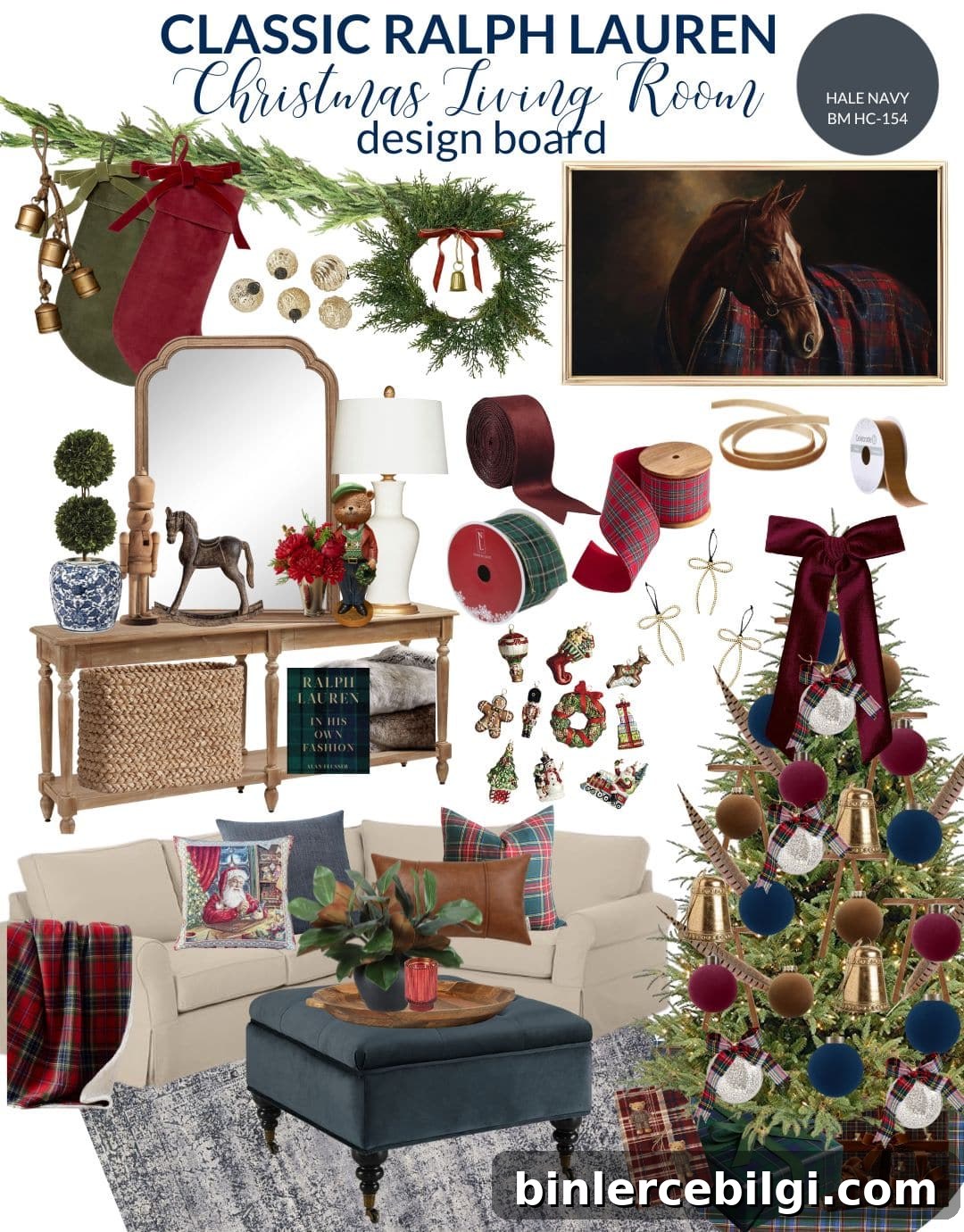 Ralph Lauren Christmas Decor Ideas in the Living Room