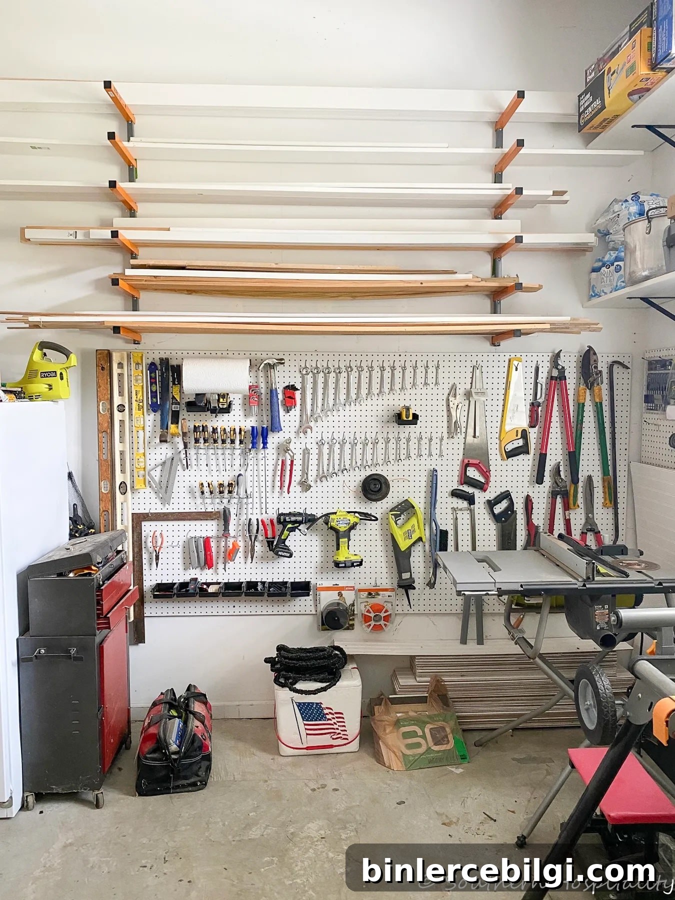 Organized garage with storage solutions
