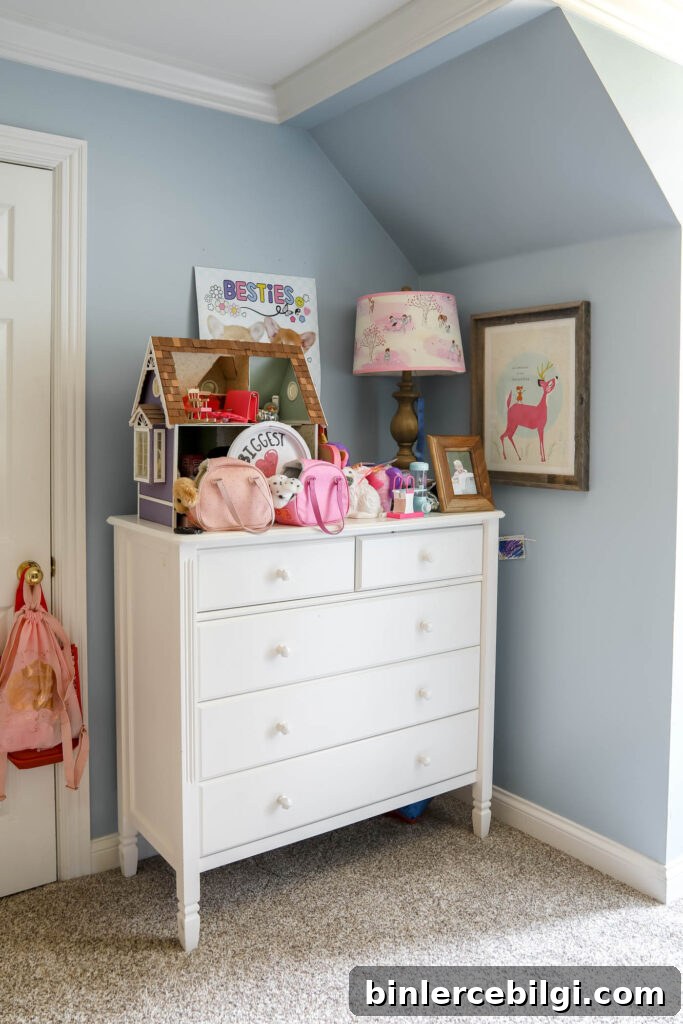 girls dresser before makeover