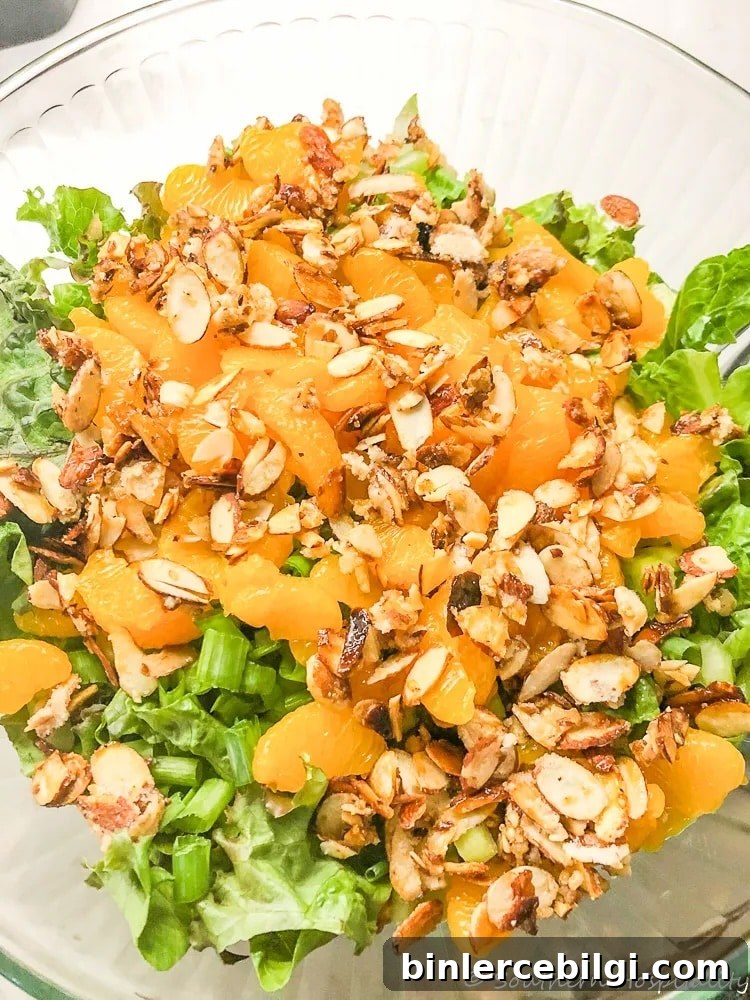 mandarin orange tossed salad with almonds