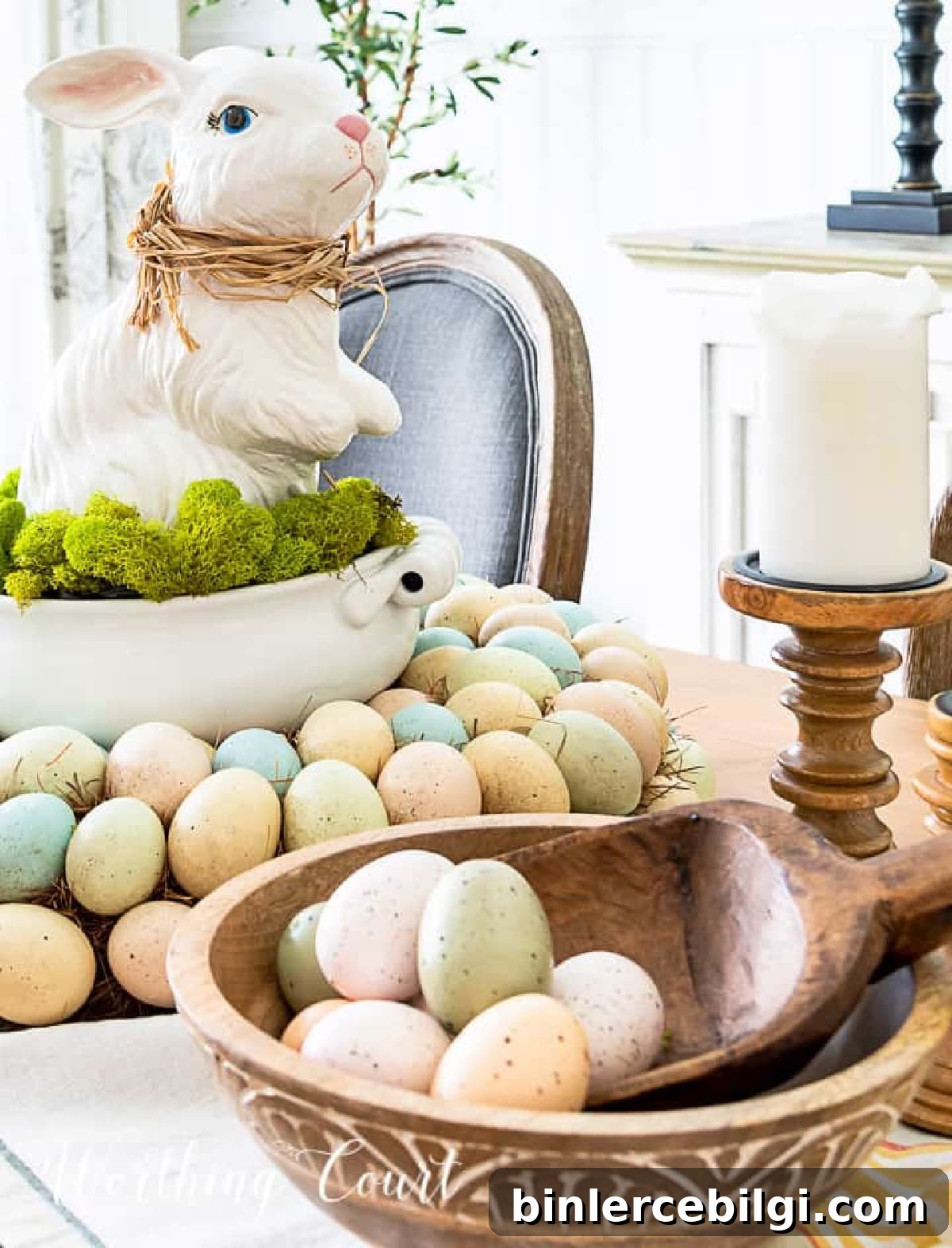 easter egg wreath into centerpiece.