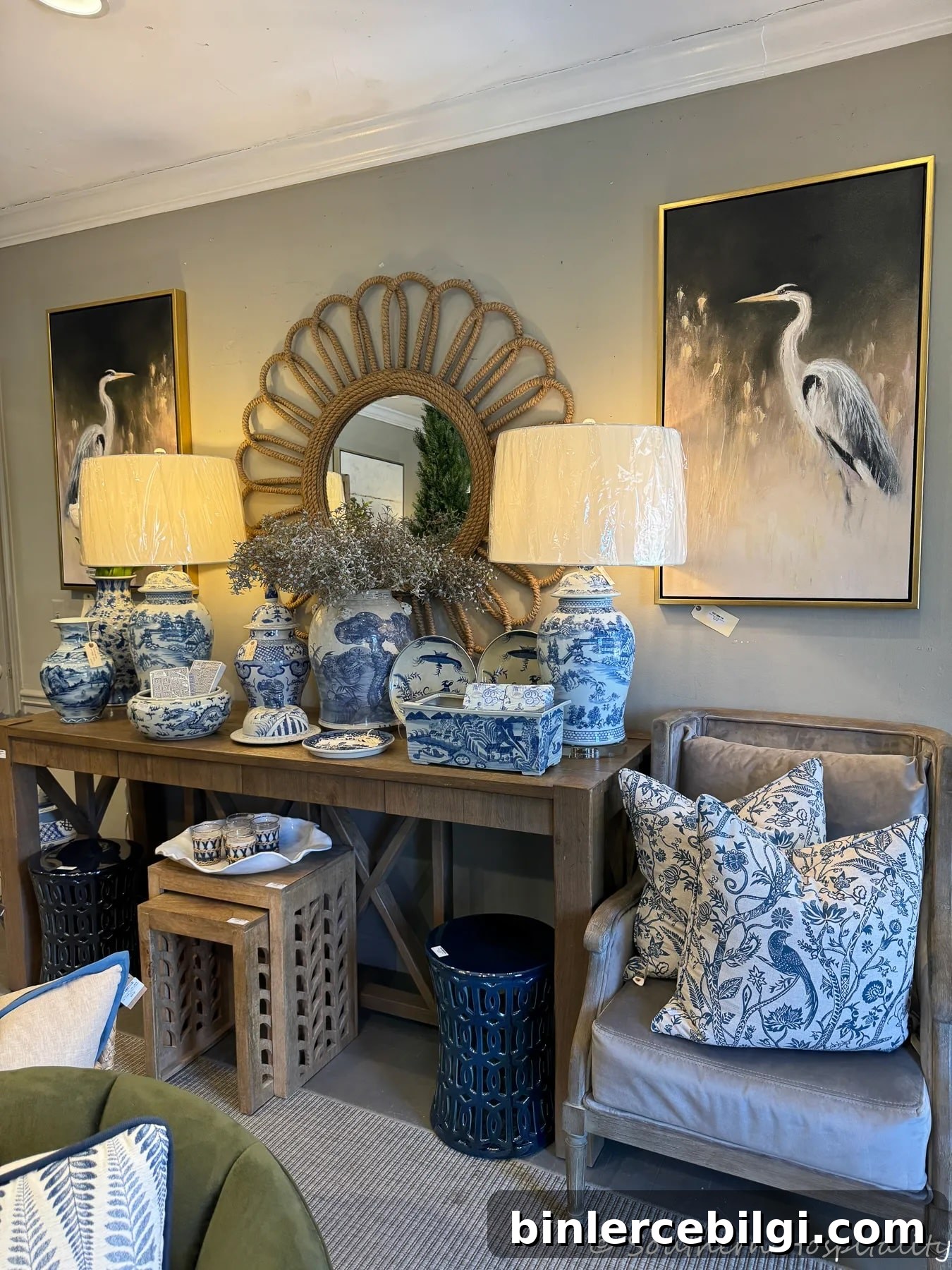 spring decor at Boxwoods Gardens
