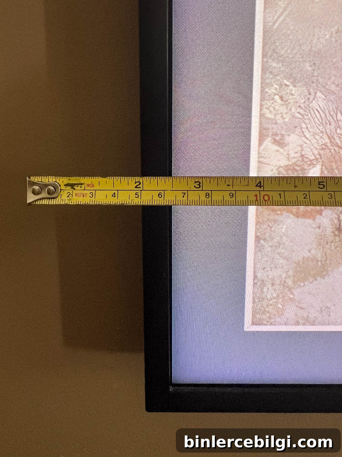 measuring the front trim of the TV