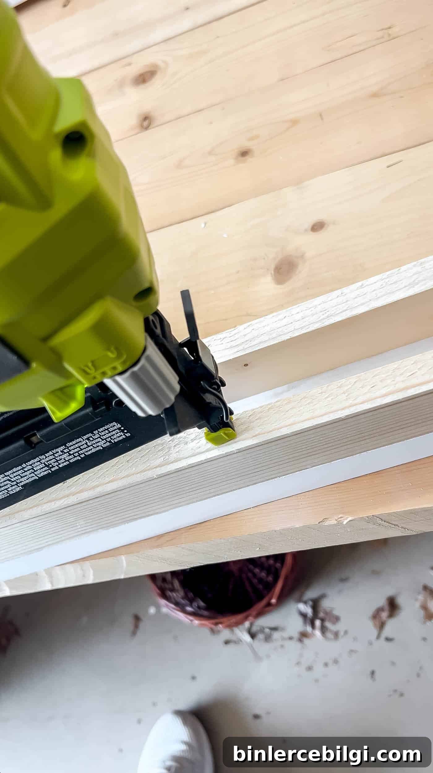 brad nailer into the back of the frame piece