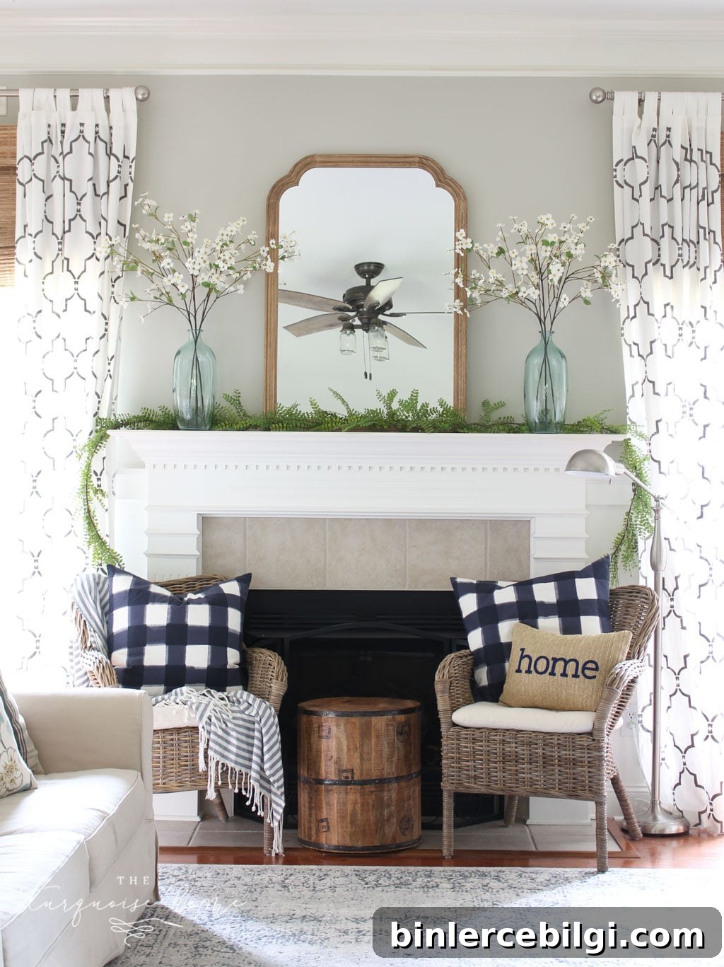 summer mantel decor