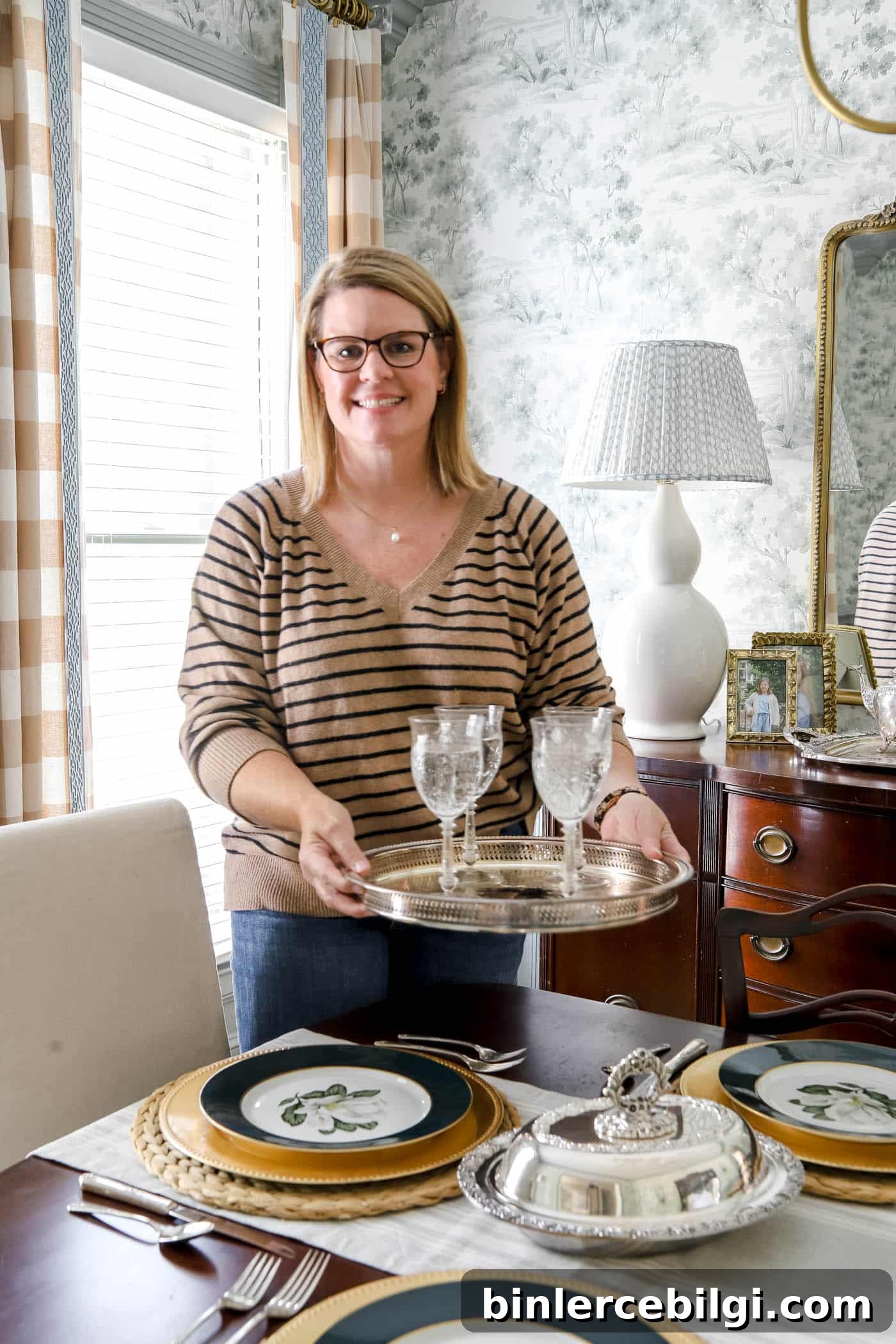 hosting a gathering with antique silver