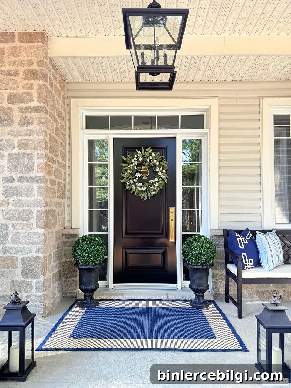 Coastal Cottage Front Porch Ideas and DIY Wall Molding 4 summer front porch refresh