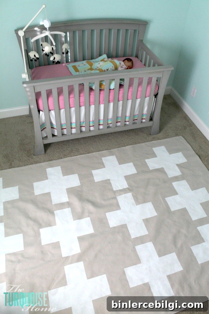 DIY Painted Drop Cloth Rug | TheTurquoiseHome.com