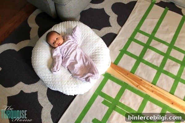 DIY Painted Drop Cloth Rug | TheTurquoiseHome.com