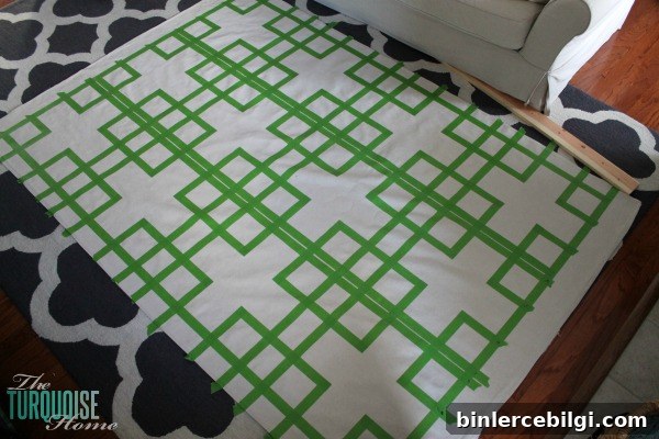 DIY Painted Drop Cloth Rug | TheTurquoiseHome.com