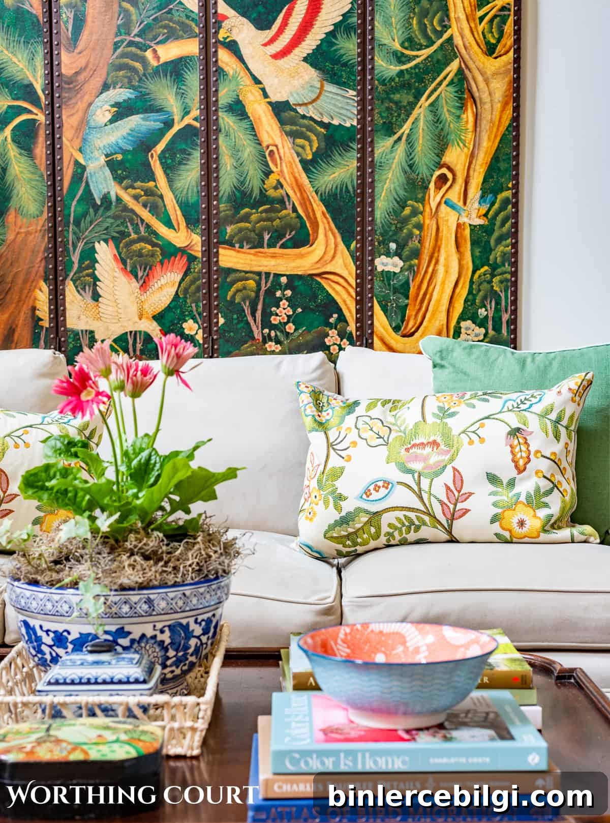 coffee table with traditional decor
