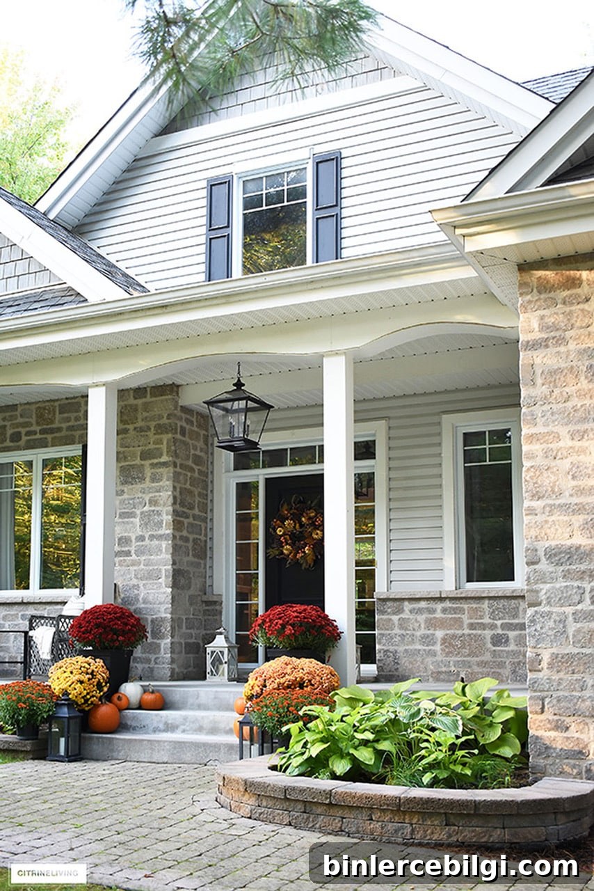fall front porch from citrine living blog