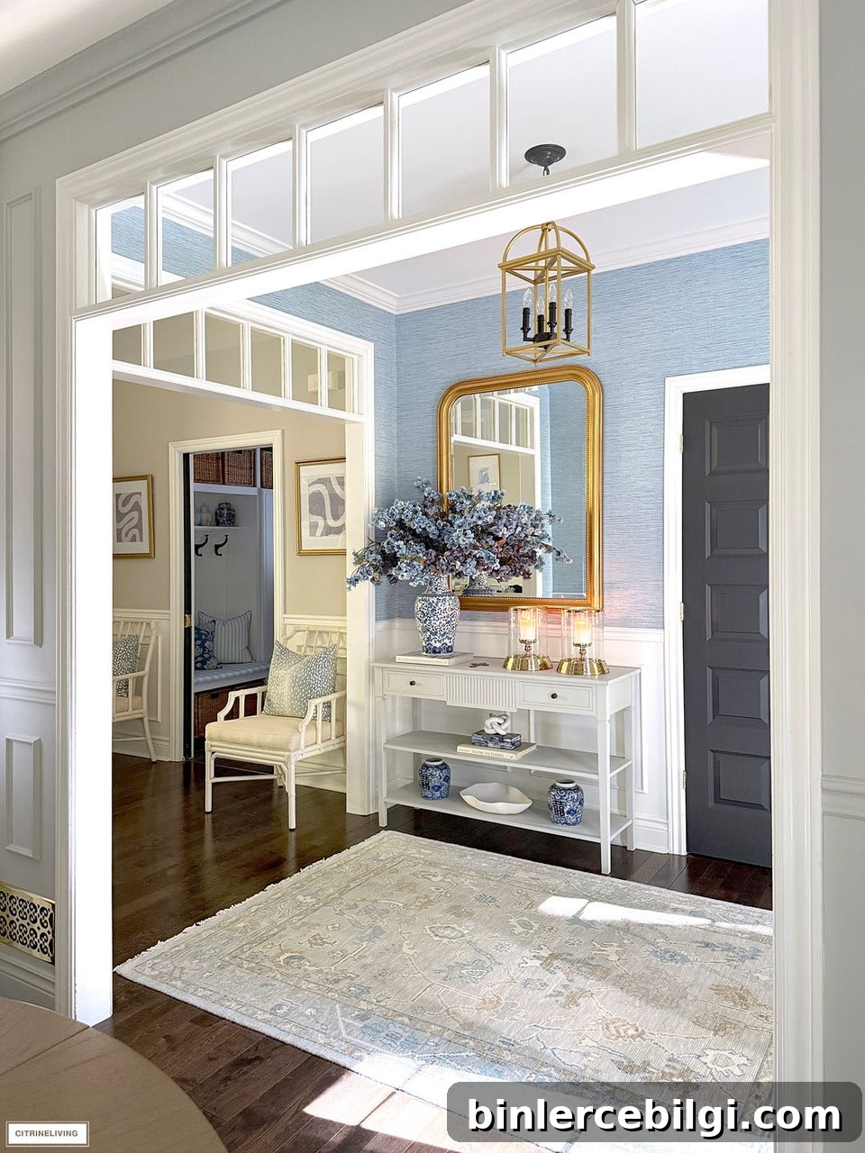 blue fall entryway