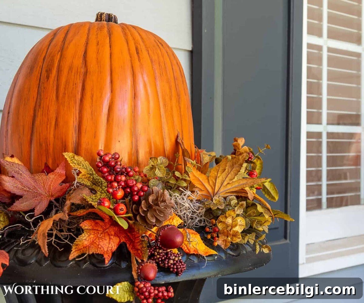 pumpkin and leaf decor for fall